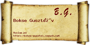 Bokse Gusztáv névjegykártya